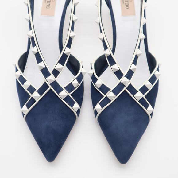 Valentino Suede Rockstud D'Orsay Pump Size 40 - Picture 8 of 13